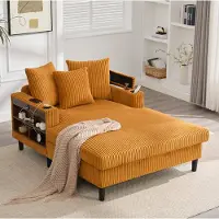 STILVORA Cordsofa mit Chaiselongue und Stauraum, Wohnzimmersofa mit LED-Beleuchtung USB-Ladeport und Getränkehaltern, Lounge-Sofa mit Seitentasche und großer Liegefläche