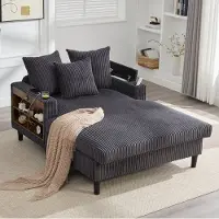 STILVORA Cordsofa mit Chaiselongue und Stauraum, Wohnzimmersofa mit LED-Beleuchtung USB-Ladeport und Getränkehaltern, Lounge-Sofa mit Seitentasche und großer Liegefläche