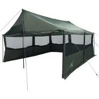 vidaXL Familienzelt Armeegrün 450 x 400 x 265 cm Polyester und Stahl