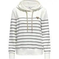 ONLY Kapuzensweatshirt "ONLADELLE L/S STRIPE HOOD SWT", mit Herz-Stickerei
