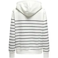 ONLY Kapuzensweatshirt "ONLADELLE L/S STRIPE HOOD SWT", mit Herz-Stickerei
