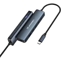 Wozinsky Hub Usb-C 6 W 1 Whbc10Y4S Wielofunkcyjny, Aluminiowy, Z Kablem 15 Cm - Szary