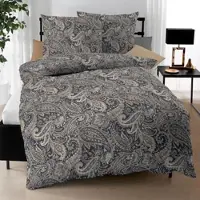 Kaeppel Interlock Jersey Bettwäsche Glory 155x220 cm + 80x80 cm | anthrazit - grau