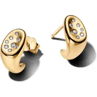 Pandora 264661C01 Halb-Creolen für Damen mit Steinen Besetzt Goldfarben