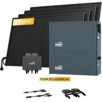 TSUN DCU2000Lite Solarspeicher für Balkonkraftwerke, mit 4 x 500W Bifaziale Solarmodule & 800W Mikro‐Wechselrichter, by Powerness - 4kWh / Powerness Express (Lieferzeit: 5-14 Werktage)
