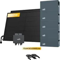 TSUN DCU2000Lite Solarspeicher für Balkonkraftwerke, mit 2 x 500W Bifaziale Solarmodule & 800W Mikro‐Wechselrichter, by Powerness - 10kWh / Selbstabholung