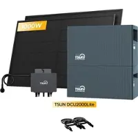 TSUN DCU2000Lite Solarspeicher für Balkonkraftwerke, mit 2 x 500W Bifaziale Solarmodule & 800W Mikro‐Wechselrichter, by Powerness - 4kWh / Selbstabholung