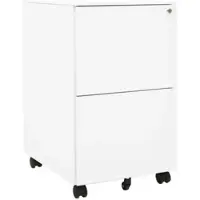 Décoshop26 - Büroschrank mit Schubladen auf Rollen 2 Schubladen 39 x 45 x 67 cm weißer Stahl DEC024572