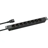 Helos 19" Steckdosenleiste PROFESSIONAL, 8-fach, schwarz, 2,0m, für USV (C14)