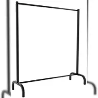 Décoshop26 - Feststehender Kleiderständer robustes schwarzes Metall ideal für Umkleidekabinen und Geschäfte 120 x 38 x 120 cm 10_0008984