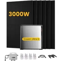 EcoFlow Stream Ultra X, Solaranlage mit Speicher, mit 6 x 500W Bifazialen Solarmodulen, by Powerness - Stream Ultra X | 3840Wh / 4 x Smart Plug / Selbstabholung