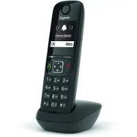 Gigaset AS690HX, Analoges/DECT-Telefon, Kabelloses Mobilteil, Freisprecheinrichtung, 150 Eintragungen, Anrufer-Identifikation, Schwarz