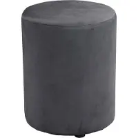 24hShop Fußhocker Rund Samt - Rund Samt Fußhocker 28x36 cm - Kompakter Sessel oder Hocker - Fußhocker für Wohnzimmer und Schlafzimmer - Grau