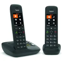 Gigaset C575A Duo, Analoges/DECT-Telefon, Kabelloses Mobilteil, Freisprecheinrichtung, 200 Eintragungen, Anrufer-Identifikation, Schwarz