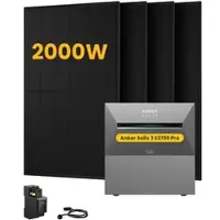 Anker SOLIX Solarbank 3 E2700 Pro, mit 4 x 500 Bifaziale Solarmodule.by Powerness - 5.4kWh / 1 x Smart Meter / Standardversand