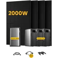 EcoFlow STREAM Ultra & Pro, All-in-One Speicher für Balkonkraftwerke, mit 4 x 500W Bifaziale Solarmodule, by Powerness - STREAM Ultra + 3x STREAM Pro / ohne Zubehör / Standardversand