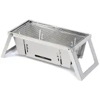Herzberg HG-04159: Klappbarer Tischgrill aus Edelstahl