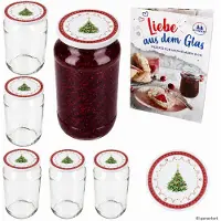 MamboCat 6er Set Rundglas 1062 ml To 82 Weihnachtstraum Deckel incl. Diamant Gelierzauber Rezeptheft