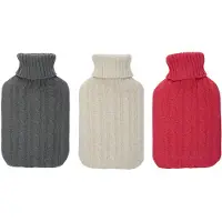 24.Se Gummi-Wärmflasche 1.7L mit Strickbezug
