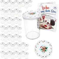 MamboCat 50er Set Sturzglas 435ml Einmachglas + TO-Deckel 82 Candyman eisblau + Heft
