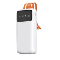 Dudao K6Pro Universal-Powerbank 10000mAh mit USB-Kabel, USB Typ C, Lightning weiß (K6Pro-weiß)