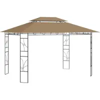 vidaXL Pavillon 4x3x2,7 m Taupe 160 g/m²