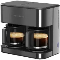 ProfiCook Doppel Kaffeemaschine | 3,6L | bis zu 32 Tassen | 2 getrennte Brühsysteme | Filterkaffeemaschine | 2000W | PC-KAD 1308 dark-inox