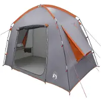 vidaXL Hütten-Zelt Grau und Orange 210 x 210 x 138 cm Polyester
