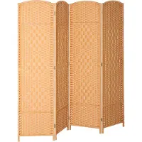 HOMCOM Room Divider Polypropylen Kiefernholz 180L x 1,7B x 180H cm Naturholz