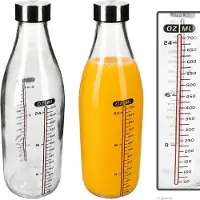 MamboCat 2x Flasche Organic 700ml mit Deckel Messskala OZ ML Trinkflasche Wasser Eistee
