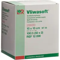 Vliwasoft Schlitzkompressen 10x10 cm steril 4lagig 50x2 St Kompressen
