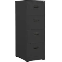 Décoshop26 - Büroschrank mit 4 Schubladen 46 x 62 x 133 cm anthrazitfarbener Stahl DEC024500