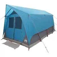 vidaXL Tunnelzelt mit Dach Blau 8-Personen Polyester und Stahl