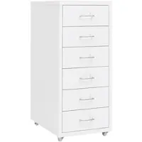 Décoshop26 - Büroschrank mit Schubladen 6 Schubladen 28 x 41 x 69 cm weißes Metall DEC024568