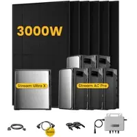 EcoFlow Stream Ultra X, Solaranlage mit Speicher, mit 6 x 500W Bifazialen Solarmodulen, by Powerness - Stream Ultra X + 5 x Stream AC Pro | 13440Wh / ohne Zubehör / Selbstabholung