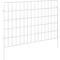vidaXL Gartenzaun mit Pfählen 12 Stk. 75 x 50 cm Verzinkter Stahl