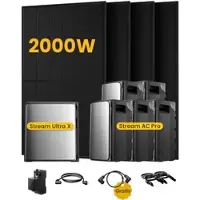 EcoFlow Stream Ultra X, All-in-One Speicher für Balkonkraftwerke, mit 4 x 500 Bifaziale Solarmodule, by Powerness - Stream Ultra X + 5 x Stream AC Pro | 13440Wh / 1 x Smart Meter / Selbstabholung