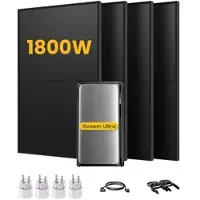 EcoFlow Stream Ultra, All-in-One Speicher für Balkonkraftwerke, mit 4 x 450 Bifaziale Solarmodule, by Powerness - Stream Ultra | 1920Wh / 4 x Smart Plug / Powerness Express (Lieferzeit: 5-14 Werktage)