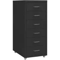 Décoshop26 - Büroschrank mit Schubladen 6 Schubladen 28 x 41 x 69 cm schwarzes Metall DEC024580