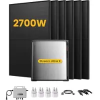 EcoFlow Stream Ultra X, Solaranlage mit Speicher, mit 6 x 450W Bifazialen Solarmodulen, by Powerness - Stream Ultra X | 3840Wh / 4 x Smart Plug / Selbstabholung