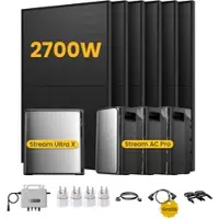EcoFlow Stream Ultra X, Solaranlage mit Speicher, mit 6 x 450W Bifazialen Solarmodulen, by Powerness - Stream Ultra X + 3 x Stream AC Pro | 9600Wh / 4 x Smart Plug / Selbstabholung