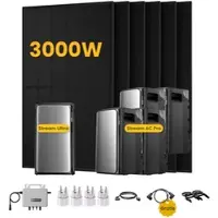 EcoFlow Stream Ultra, Solaranlage mit Speicher, mit 6 x 500W Bifazialen Solarmodulen, by Powerness - Stream Ultra + 4 x Stream AC Pro | 9600Wh / 4 x Smart Plug / Selbstabholung