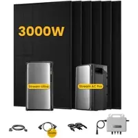 EcoFlow Stream Ultra, Solaranlage mit Speicher, mit 6 x 500W Bifazialen Solarmodulen, by Powerness - Stream Ultra + Stream AC Pro | 3840Wh / ohne Zubehör / Selbstabholung