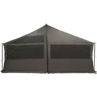 vidaXL Familienzelt Braun grau 600 x 402 x 268 cm Polyester und Stahl