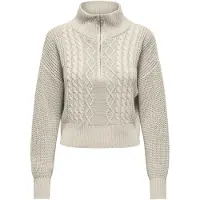 ONLY Stehkragenpullover "ONLDORITTA LS CABLE ZIP HIG NECK KNT"