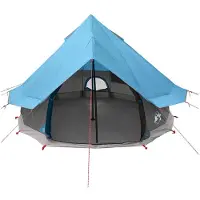 vidaXL Tipi Zelt mit Dach Blau 250 x 250 cm Polyester und Stahl