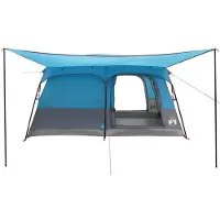 vidaXL Familienzelt 14 Personen Blau Polyester und Stahl