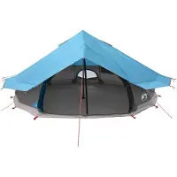 vidaXL Tipi Zelt mit Dach Blau 800 x 800 x 430 cm Polyester und Stahl