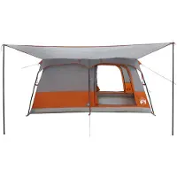 vidaXL Familienzelt 14 Personen Grau und Orange Polyester und Stahl