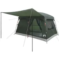vidaXL Familienzelt mit Dach Olivegrün 380 x 260 x 190 cm Polyester